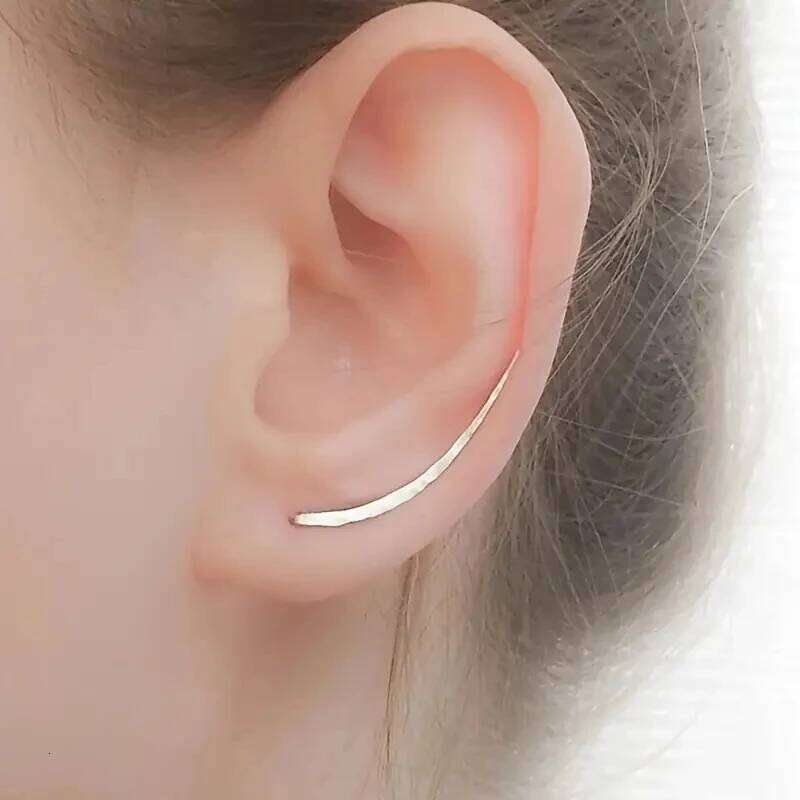 Huitan Minimalist Hook for Women Silver Color/Gold Color/Black Plated Simple Stylish Girls Earrings Statement Jewelry