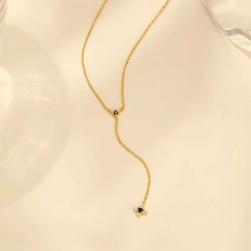 Aide 925 Sterling Silver New Fashion Y-shaped Pendant Necklace Bamboo Chain Clavicle Chains Beach Wedding Party Bride Jewelry