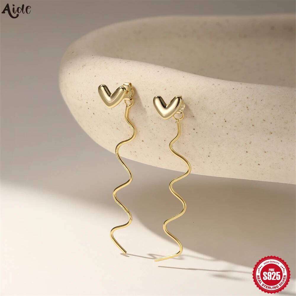 Aide 925 Sterling Silver S-type Ear Wire 18k Gold Color Earrings New Light Luxury Drangles Earring for Women Pendientes