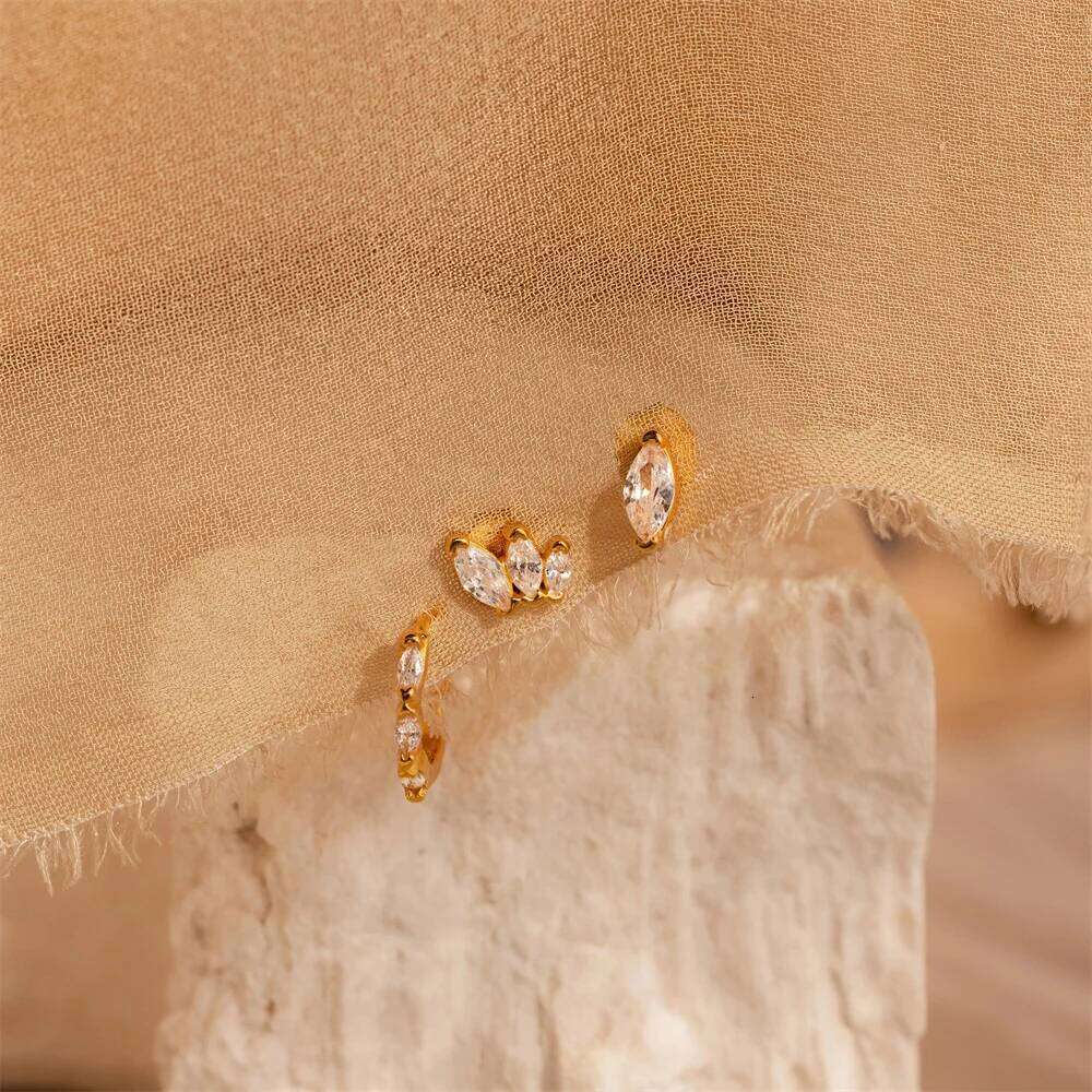 Aide 925 Sterling Silver Fashion Korea Micro-set Zircon Multi-layer Vertical Bar Geometric Earrings Temperament Exquisite Jewel