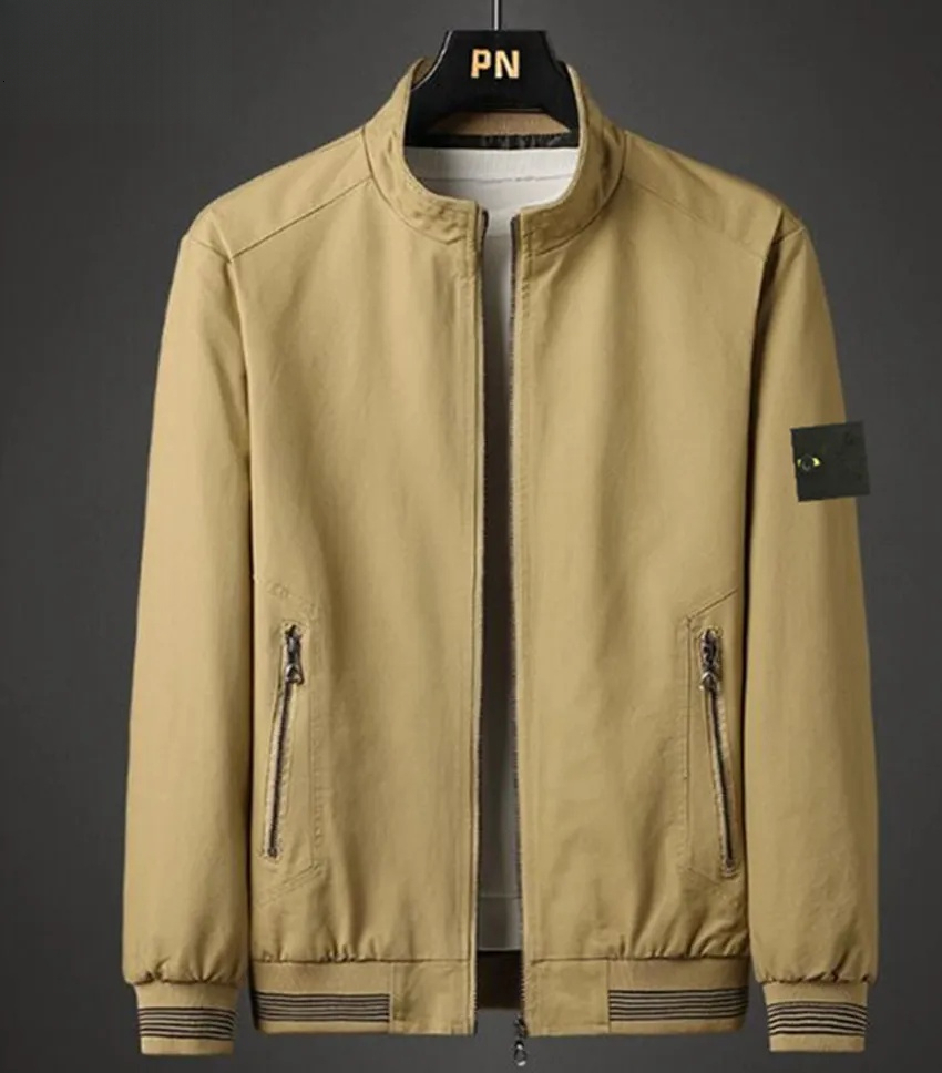 stone jacket cargo jumper Designer Men's Trench Coat with Zippered Detail Casual Sporty Style for Spring and Autumn men jackets