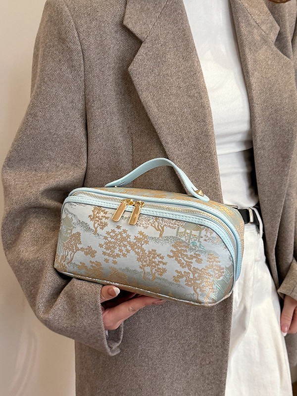 New Design Cross-border Ancient Style Portable Large Capacity Hand-held Portable toiletry Bag Cosmetics Free shipping