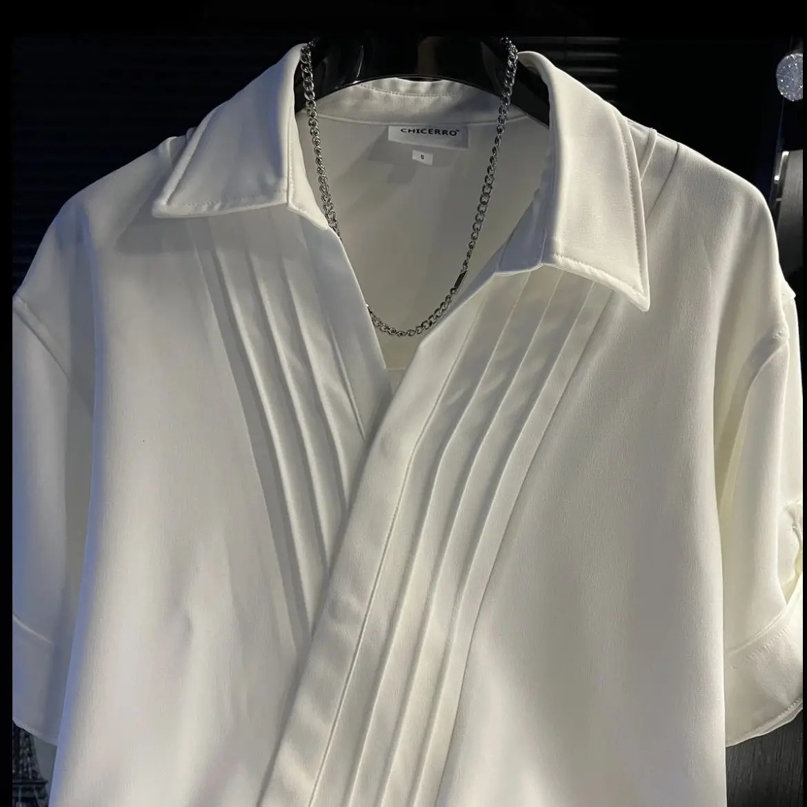 Fashionable High-end Versatile Tops Men Handsome Loose Korean Style Short-sleeved Light Large Size Handsome POLO Shirts 251230