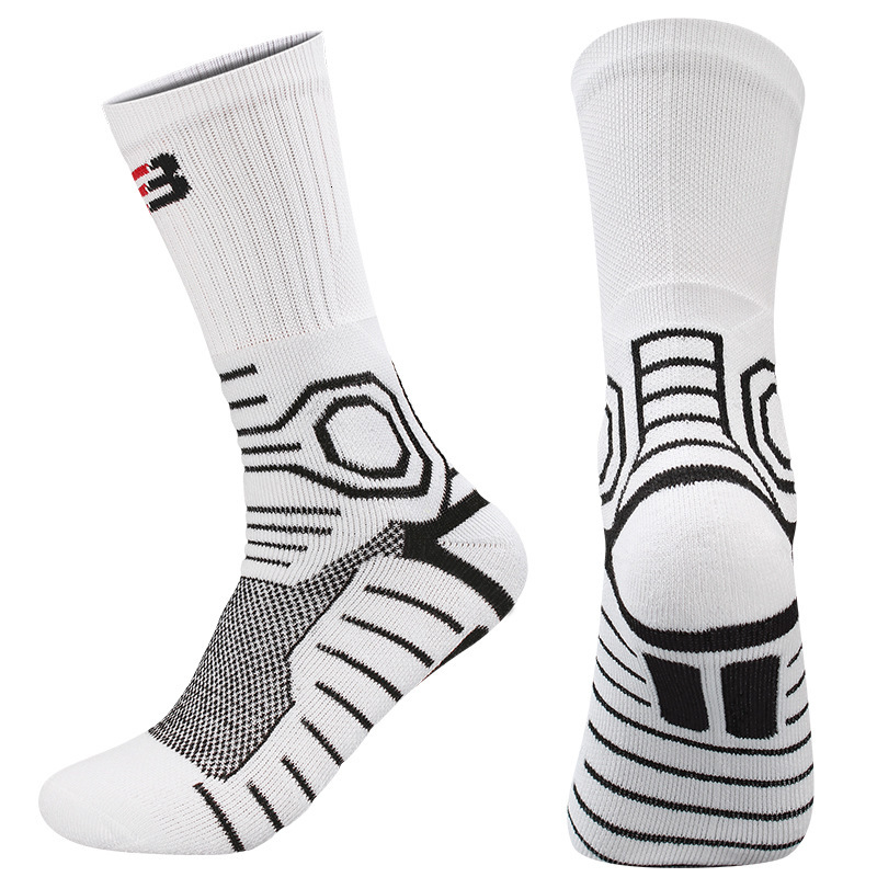 Elite Basketball Socks Practical Thickened Towel Bottom Wear-Resistant Sweat-Absorbent Non-Slip Running Mid-Length High-Top Sports Socks For Men