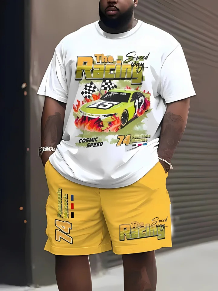 summer mens casual sports short sleeved shorts 3D printed Tshirt set 251230