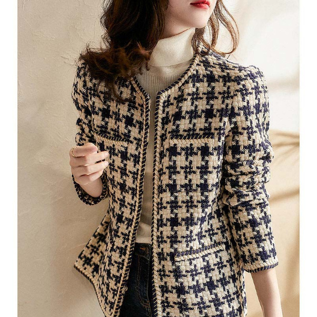 Fashion Retro French Style Jacket New Women's Spring and Autumn Versatile Socialite Elegant Tweed Coat