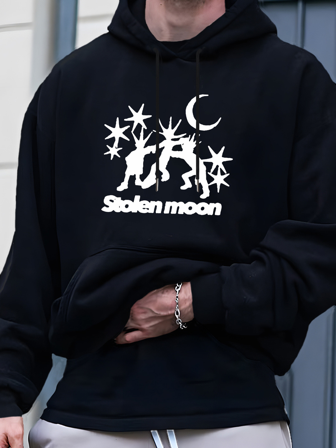 Stolen Graphic - Casual Long Sleeve Pullover with Front Pocket, Soft Polyester Blend, Perfect for Fall & Winter, Autumn Winter Apparel Design | Comfor