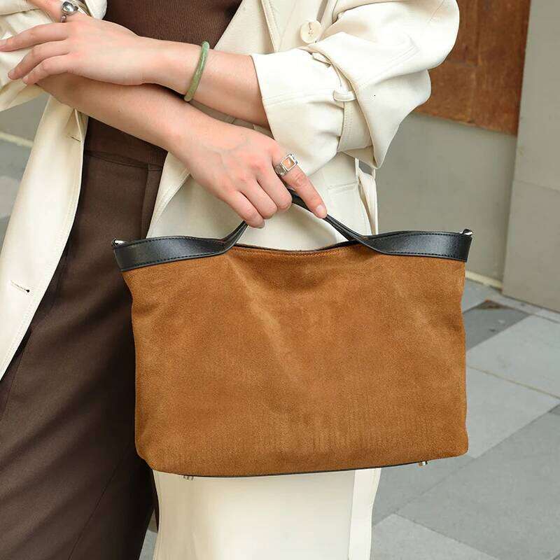 Autumn And Winter Women S Natural Suede Leather Bag Women S Luxury Bags Handbags Large Capacity Crossbody Shoulder Bags JINXIANGGUO TOTE