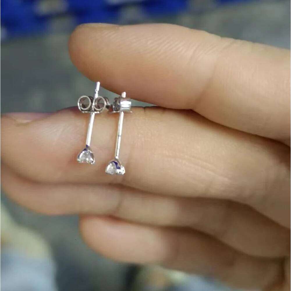 Aide Real 925 Sterling Silver 2.5mm Single Zircon Mini Stud Earrings for Women 1pair Ear Hole Studs Christmas Party Jewelry
