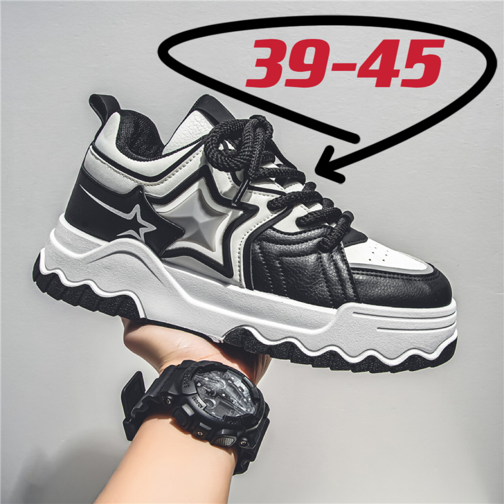 Free Shipping 2026 Spring New Men's Chunky Sneakers, Korean Style Fashion Dad Shoes, Big Size 39-45 Sports Casual Shoes