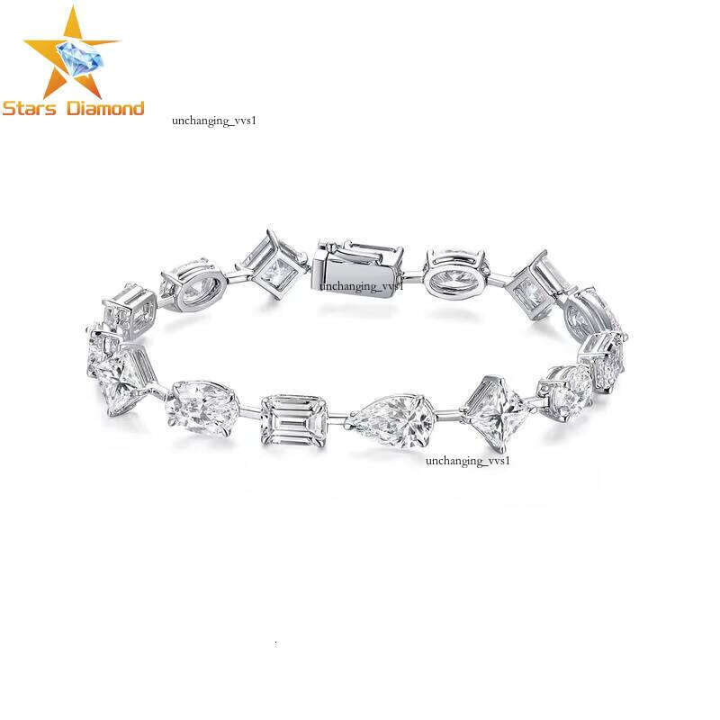 Wholesale Custom Fashion Luxury Genuine 18k White Gold Plated VVS CVD Lab Grown VVS Moissanite Jewelry Bracelet - view 3