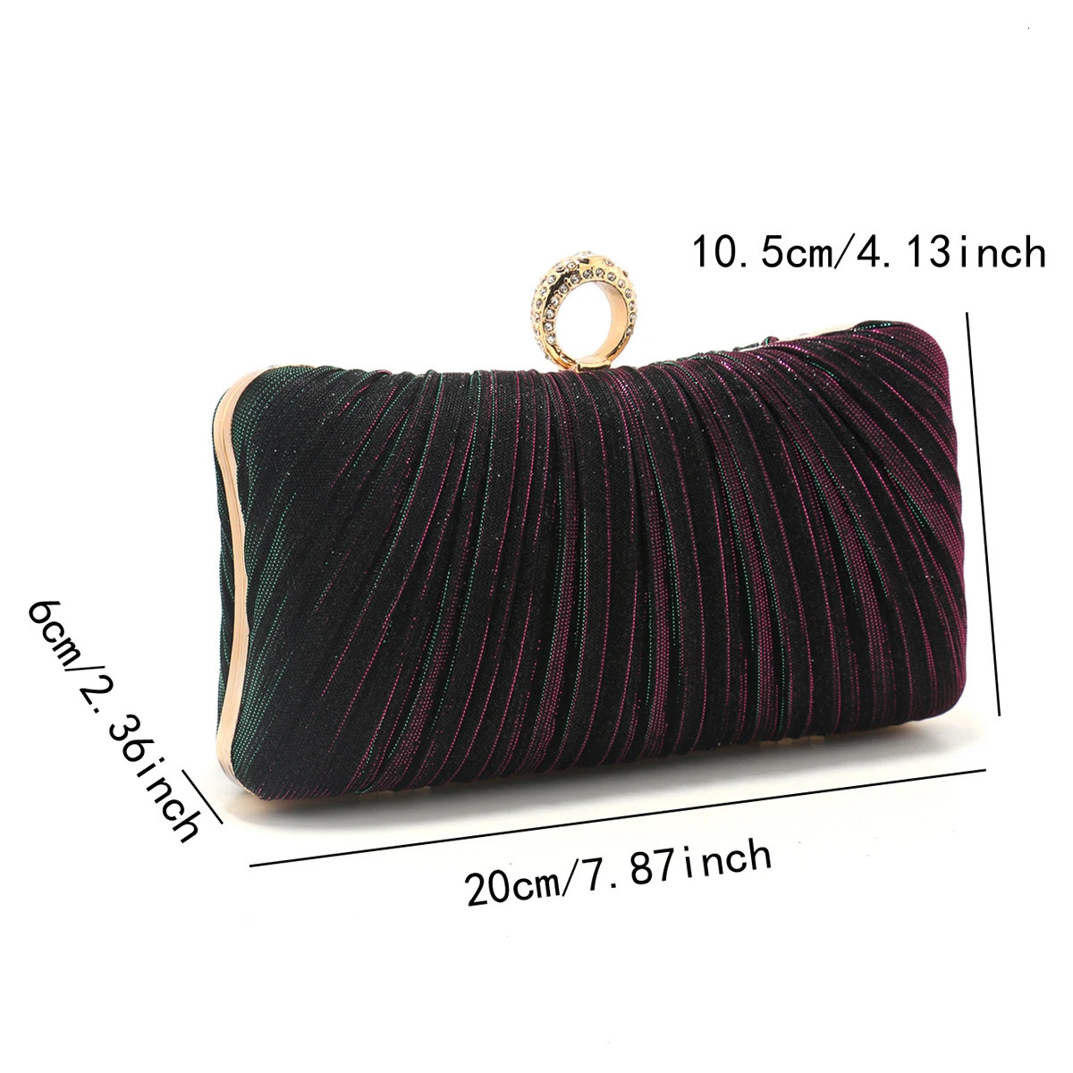Valentines Day Evening Bags Finger Ring Diamonds Clutch Ruched Fashion Prom Dinner Handbags With Chain Purse 251231