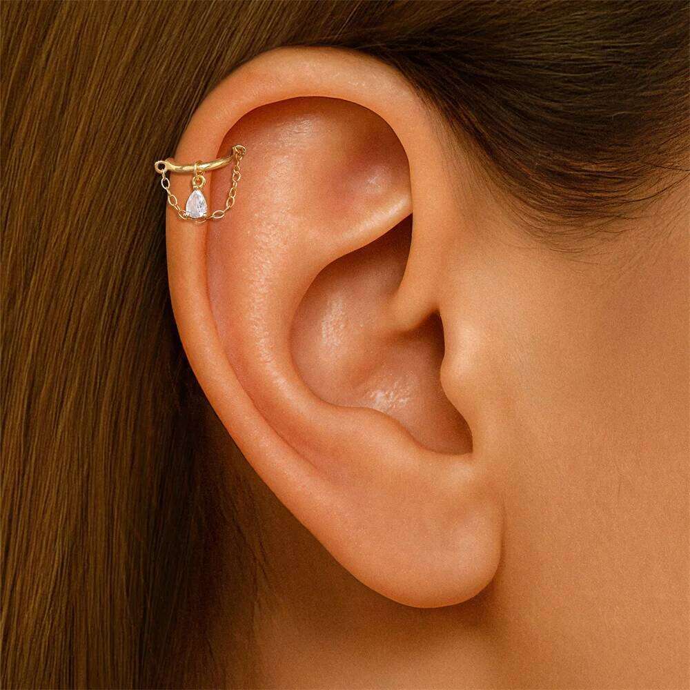 Aide 925 Sterling Silver Colors Hook Clip on Earrings for Women Zircon Climbing Ear Cuff Earring Fashion Fine Jewelry Gift