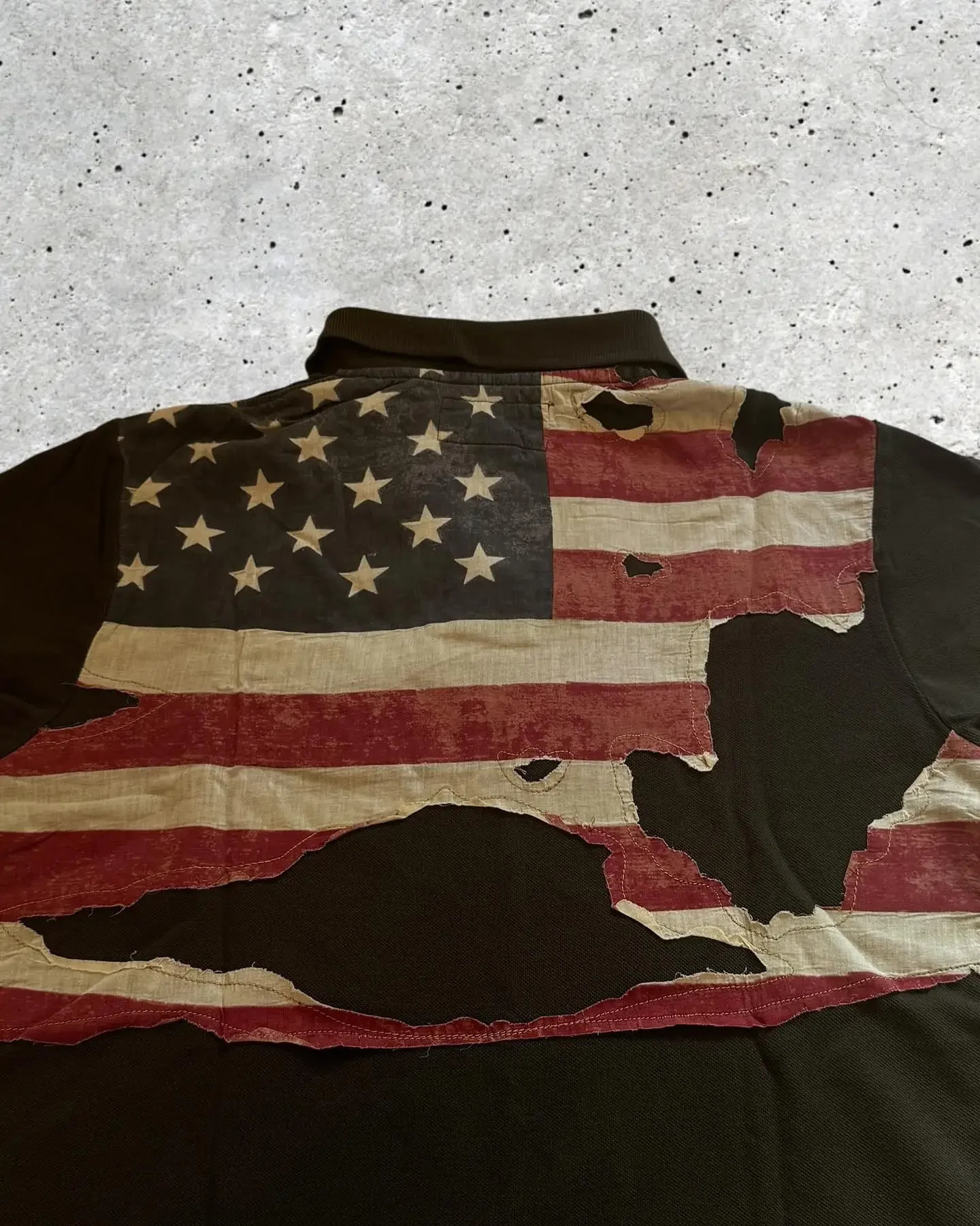 American Retro Flag Printed Classic Polo Shirt Y2K Summer Gothic Street Hip-hop Style Couple T-shirt 251230