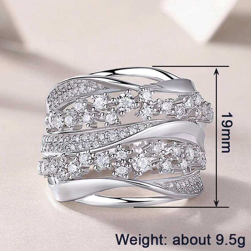 Huitan Opulent Rings with Sparkling Cubic Zirconia Delicate Brilliant Wedding Bridal Accessories Women Fashion Modern Jewelry