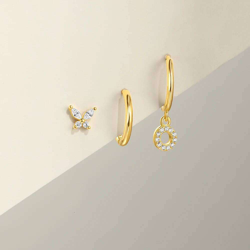 Aide Plata 100% 925 Sterling Silver Flower Earring Set For Women Koren Fashion Ear Bone Studs Fine Jewelry Birthday Party Gifts