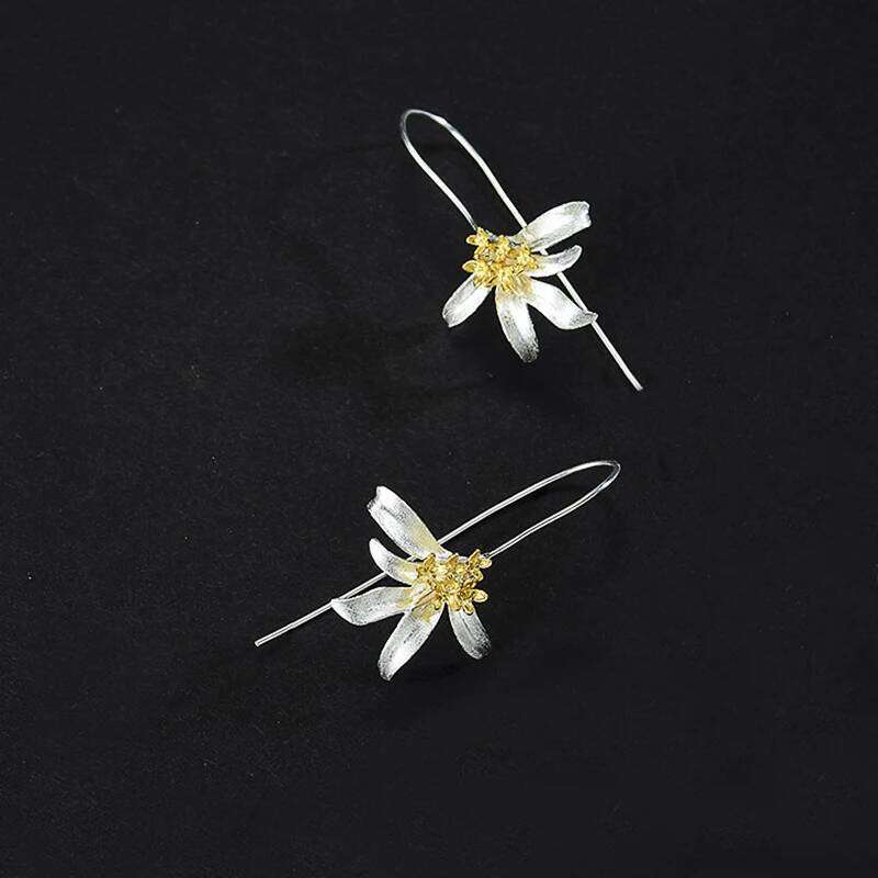 Huitan Aesthetic Flower for Women Simple Stylish Design Osmanthus Fragrans Sweet Earrings Dance Party Statement Jewelry