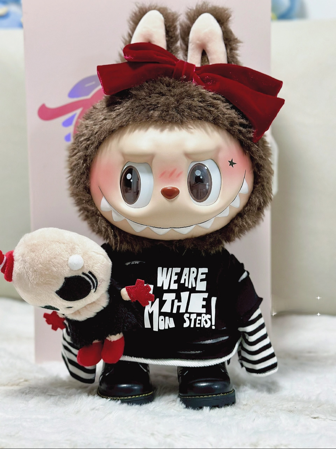 For Catch Me if You Like Me 38cm PVC Plush Doll Valentine's Day Monster Zimomo Pink Harmonia Blind Box Gift QIAOWANTONG