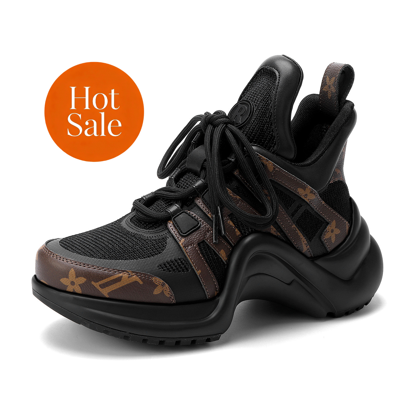 2026 New Women's Dad Shoes Versatile Black White Brown Thick Sole Lace-up Elevated Casual Sneakers INS Fashion Trend Running Shoes For outdoor Lo