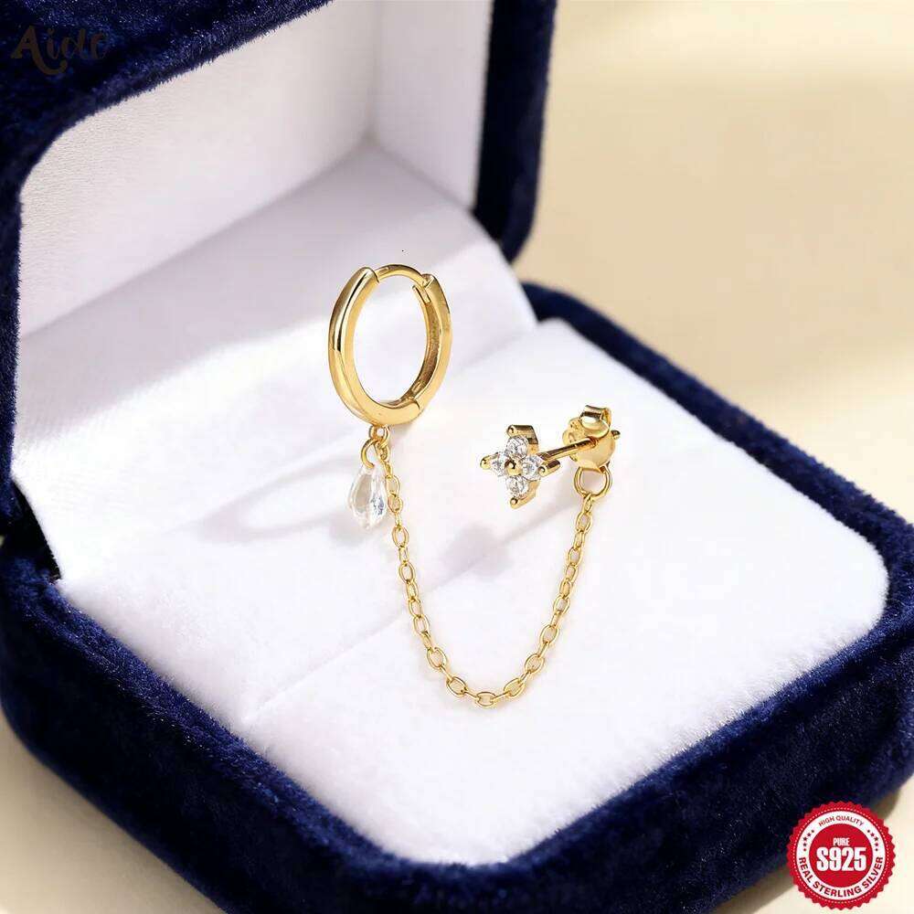 Aide Gold Earrings Set Women 925 Silver Huggie Hoop Stack Zircon Earring for Multiple Piercing Hypoallergenic Jewelry