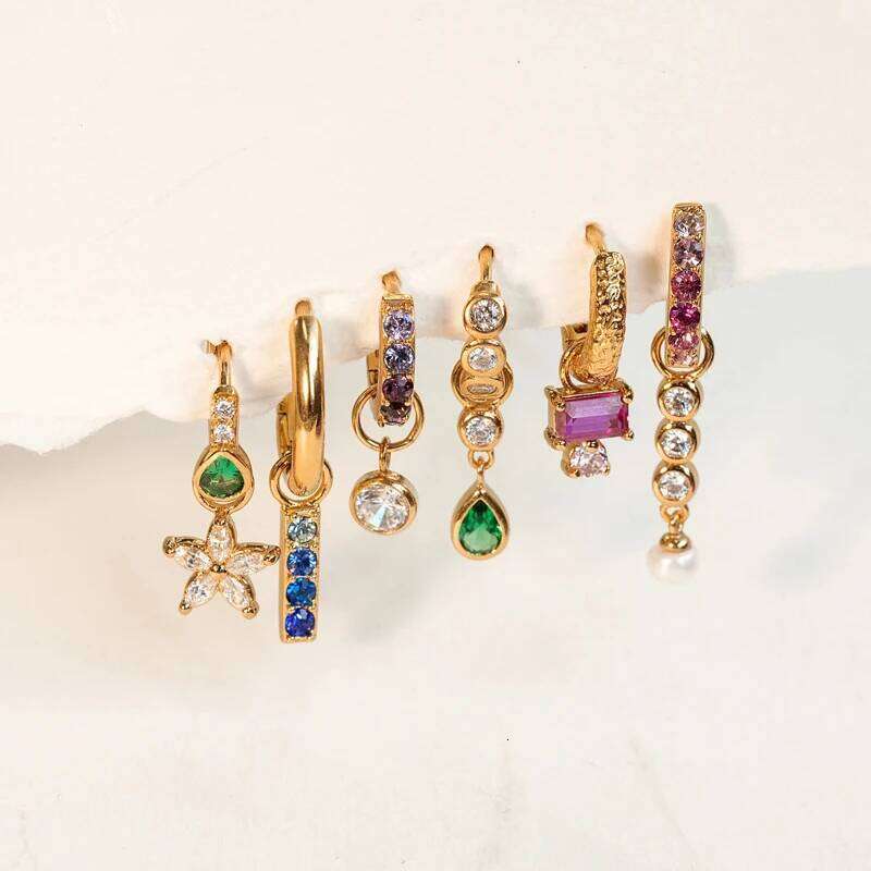 Aide 925 Sterling Silver Earrings Charms For DIY Jewelry Making Accessories Zircon Star Moon Cross Evil Eye Pearl Bar Pendants