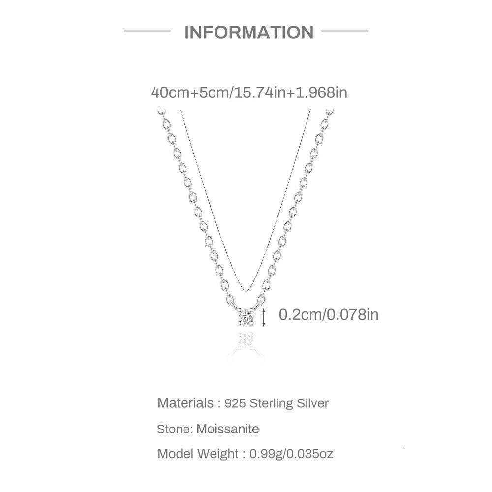 Aide 2.0 3.0 4.0 Gold Color Moissanite Necklace for Women Sparkling Classic Lab Diamon Pendant 925 Sterling Silver Choker Necks