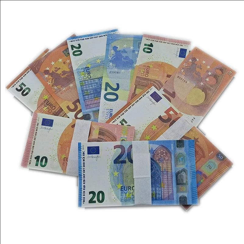 New Fake Money Party 10 20 50 100 200 US Dollar Euro Pound English Realistic Toy Banknotes Bar Copy Movie Prop Money Faux-billets 100 PCS/Pack 50% Siz