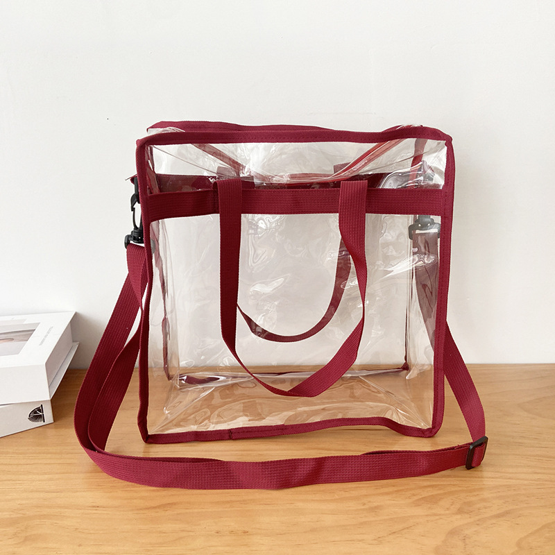 Amazon Hot Selling Transparent Waterproof PVC Handbag Crossbody Shopping Ball Game Concert Beach Travel Bag