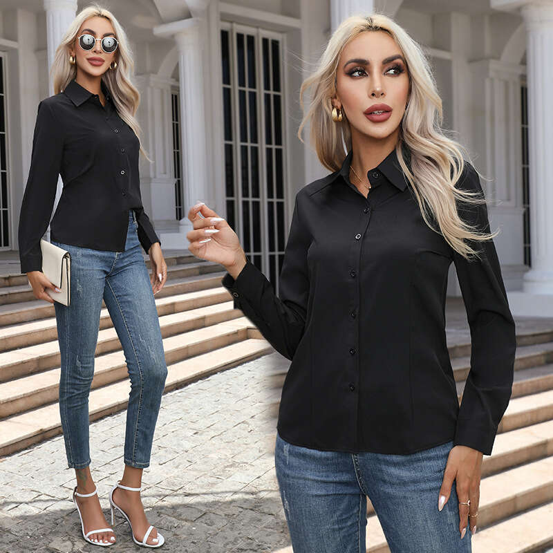 2026 Cross-Border European and American New Fashion Casual Long Sleeve Cardigan Button-Up Shirt for Women