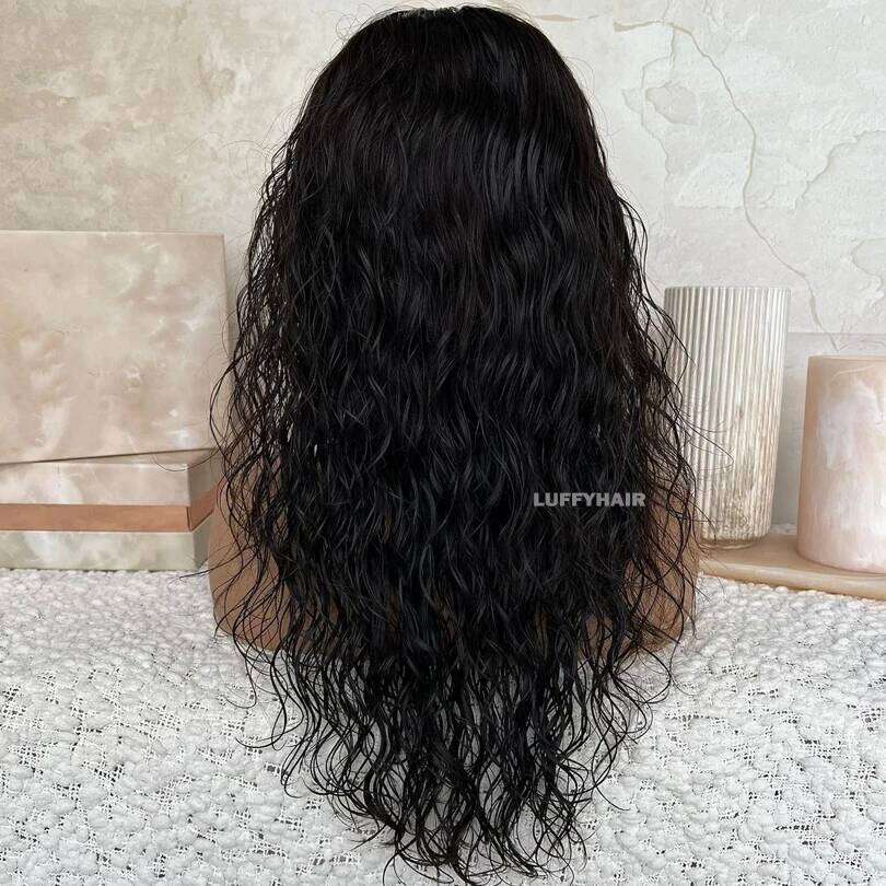 Deep Wave Wigs Malaysian Curly Full Human Hair Wet Wavy Waterwave Glueless Lace Wig for Women