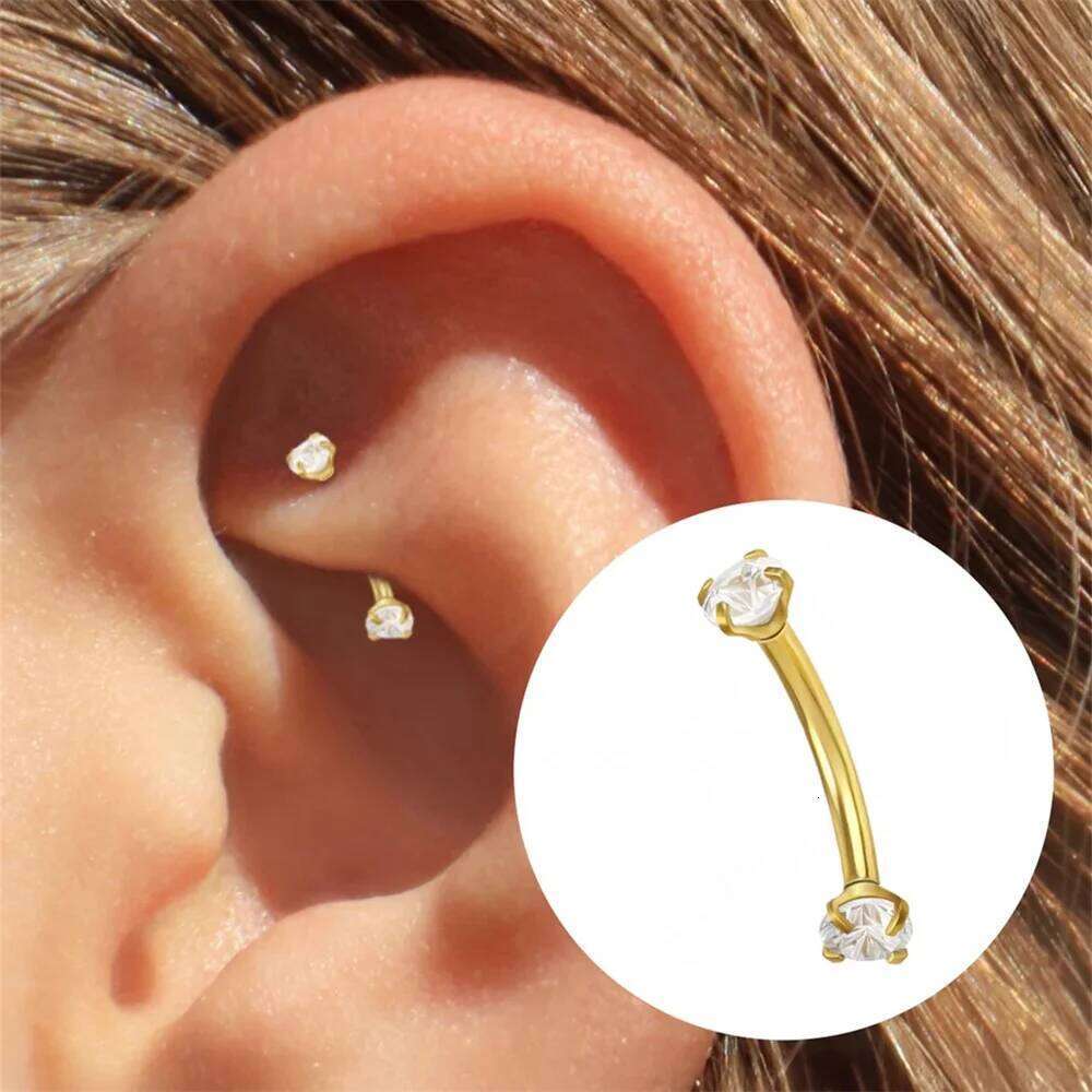 Aide 1piece 925 Sterling Silver Classic Ear Bone Earrings For Women Ins CZ Flat Head Piercing Navel piercing Earring Jewelry