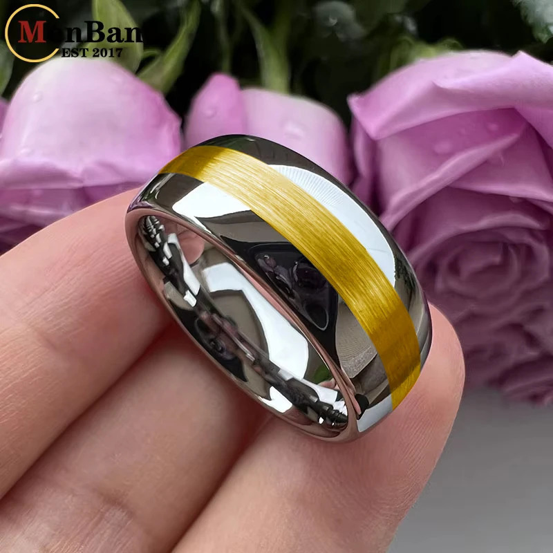 MenBand Jewelry Fashion 8MM 10MM Dome Band Center Brushed Mens and Womens Tungsten Carbide Wedding Ring Comfortable Fit 251230