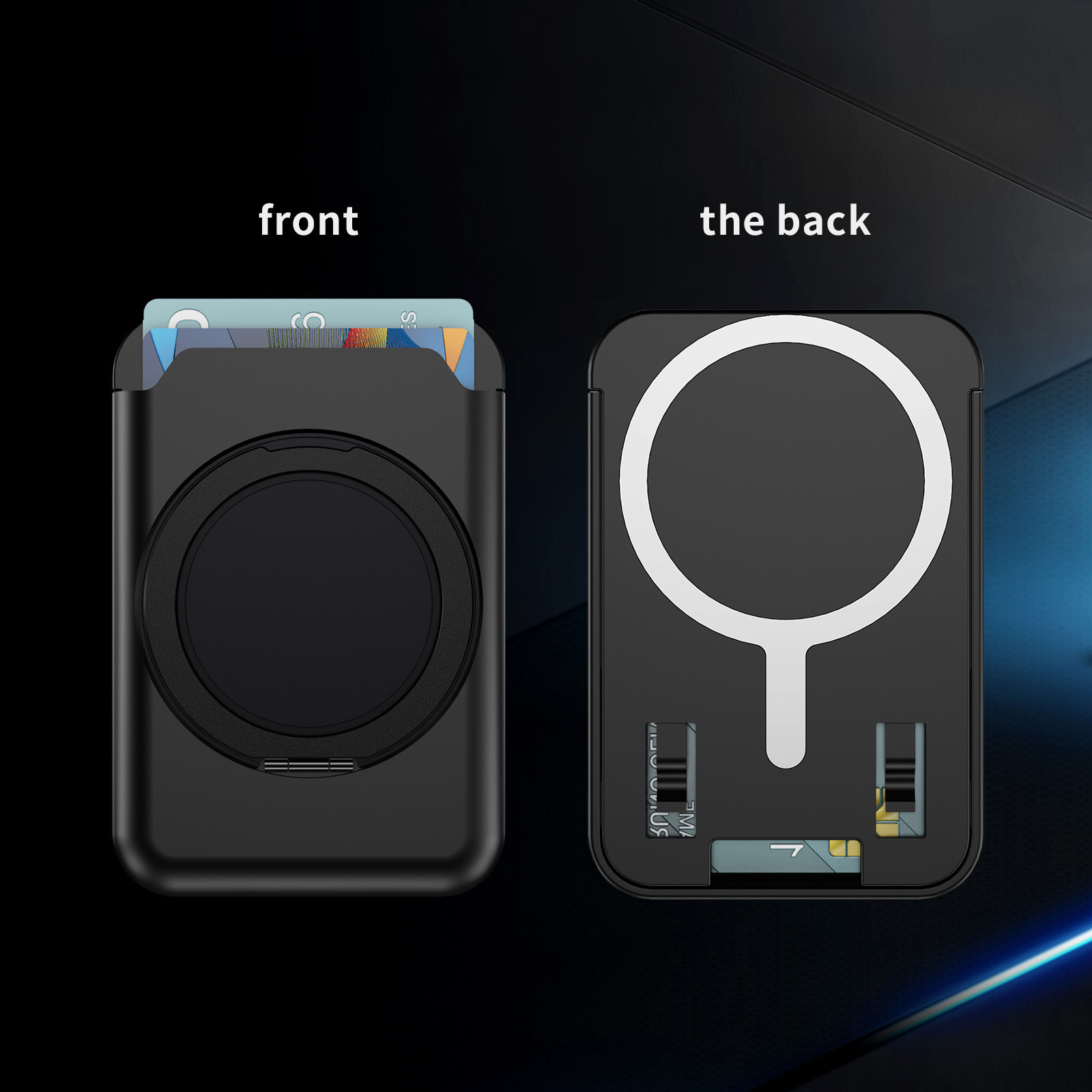 Suitable for magnetic ring phone case card holder, 360 degree rotating phone stand card holder, skin sensitive transparent