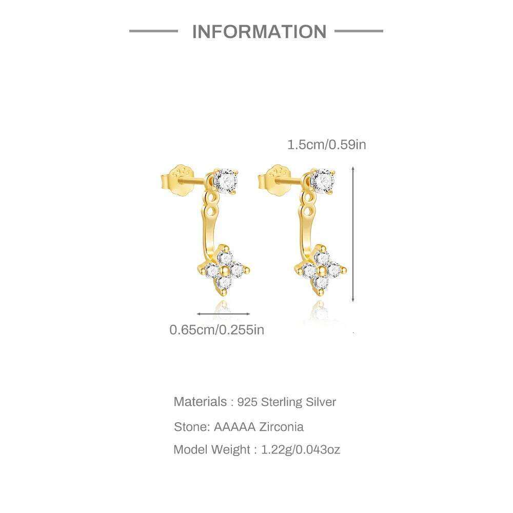 Aide 925 Sterling Silver Shiny Fashion Zircon Unique Korean Stud Earrings for Women Simple Daily Wear Jewelry Gift Pendientes