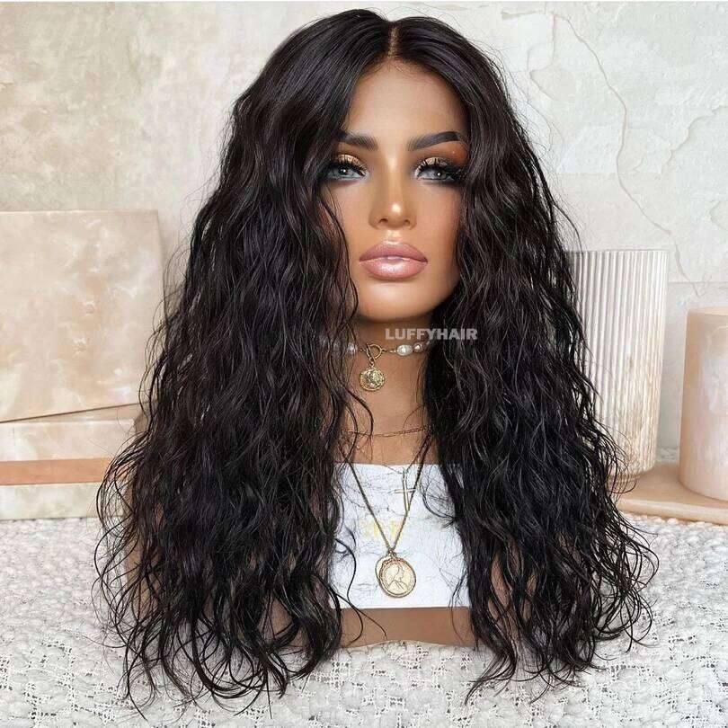 Deep Wave Wigs Malaysian Curly Full Human Hair Wet Wavy Waterwave Glueless Lace Wig for Women