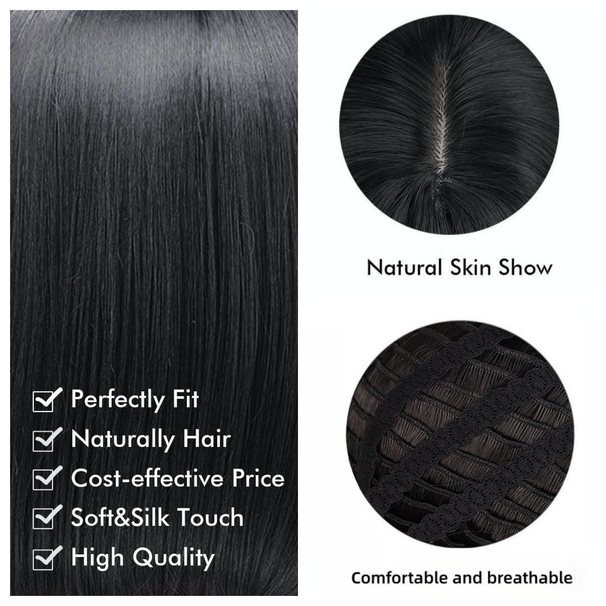 Synthetic Fiber Wavy Curl Wig with Centered Section For Women's Fashion Hairstyles