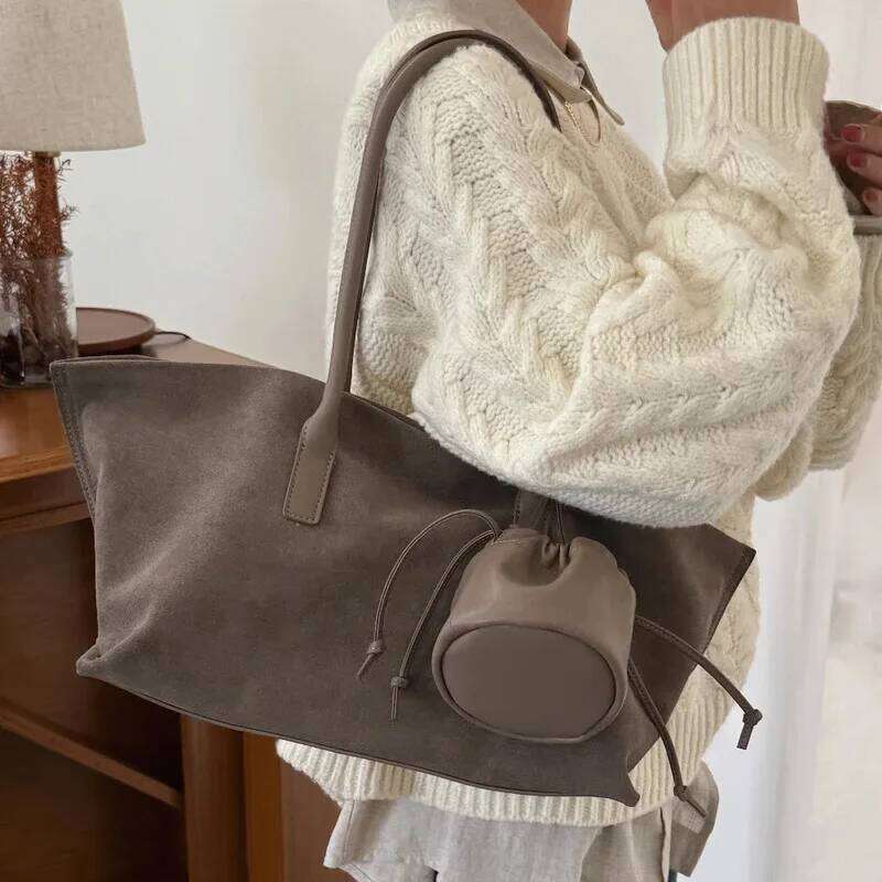 2026 Oversized Suede Bag Women Shoulder Handbag And Purses Luxury Bags Roomy Casual Tote Large Capacity New In Xiu Lai Si