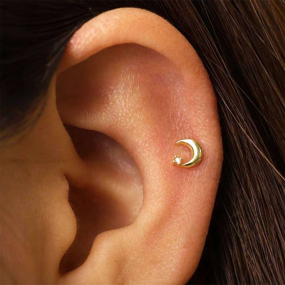 Aide 925 Sterling Silver Mini 2/3/4mm Stud Earrings Set For Women 18K Gold Plated Simple Four Claws Opal Piercings 3pcs