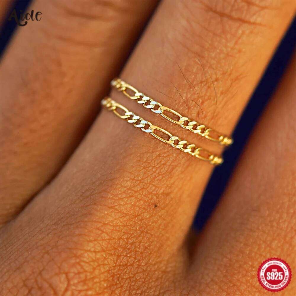 Aide 1pc 925 Sterling Silver Hollow Beading Simple Stackable Rings For Women High Quality Luxury Fine Jewelry Wedding Party Gift