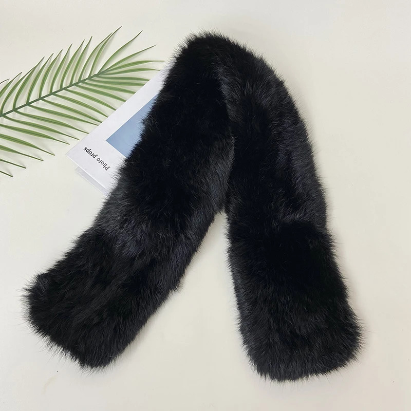 Winter Warm Real Rabbit Fur Scarf for Women Outdoor Neck Warmer Real Fur Shawls 251225