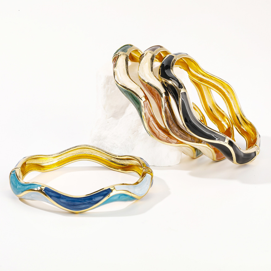 Oval Brushed Open Adjustable Fashion Minimalist Style Elegant Bracelet Light Luxury Retro Personality Jewelry Flowing Sand