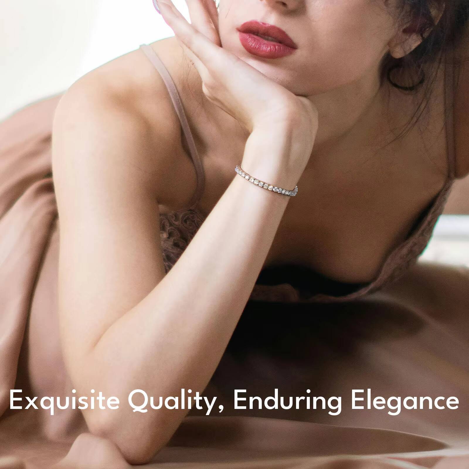 Moissanite Tennis Bracelet 925 Sterling Silver 3mm 65 in Lab-Grown Diamond Wedding Bridal Birthday Gift Women Men Fine Jewelry