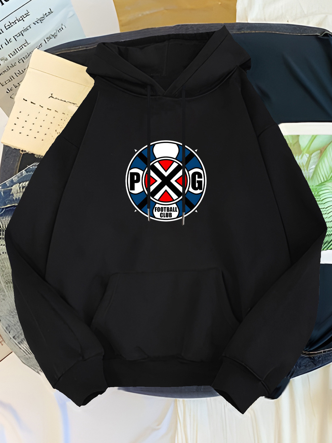 Men'S Navy Blue Print - "PICK YOUR POISON" Design Red White Stripes, Soft Blend, Casual Long Sleeve with Front Pockets, Perfect for Fal