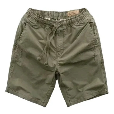 Summer Solid Color Workmens Shorts Mens Casual Mid-Waist Cotton Versatile Loose-Fit Casual Worker Five-Piece Pants 251230