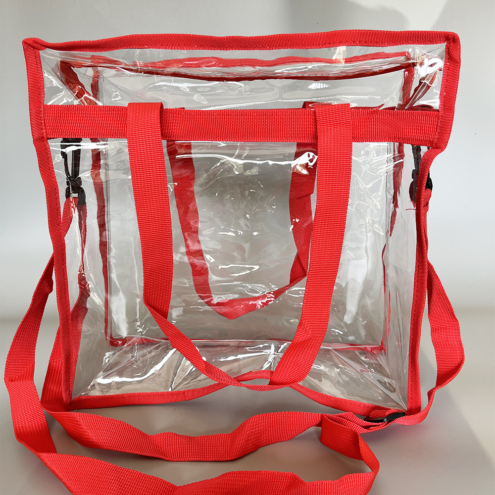 Cross-Border Hot Item Transparent PVC Handbag Single Shoulder Crossbody Dual-Use Tote Foldable Shopping Beach Travel Bag