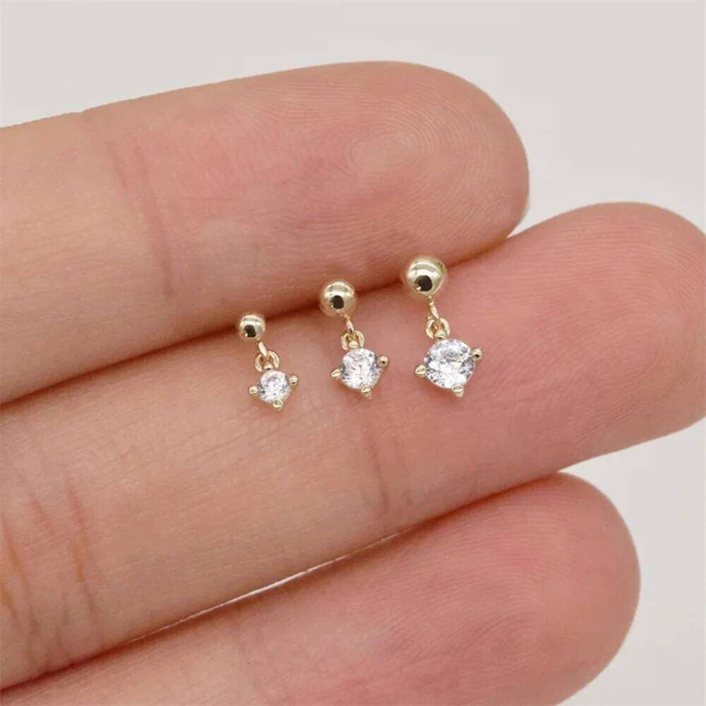 Aide 925 Sterling Silver 3pcs Set 8/10/11mm Four-claw Diamond Stud Earrings For Women Versatile Temperament Ins Jewelry Gifts