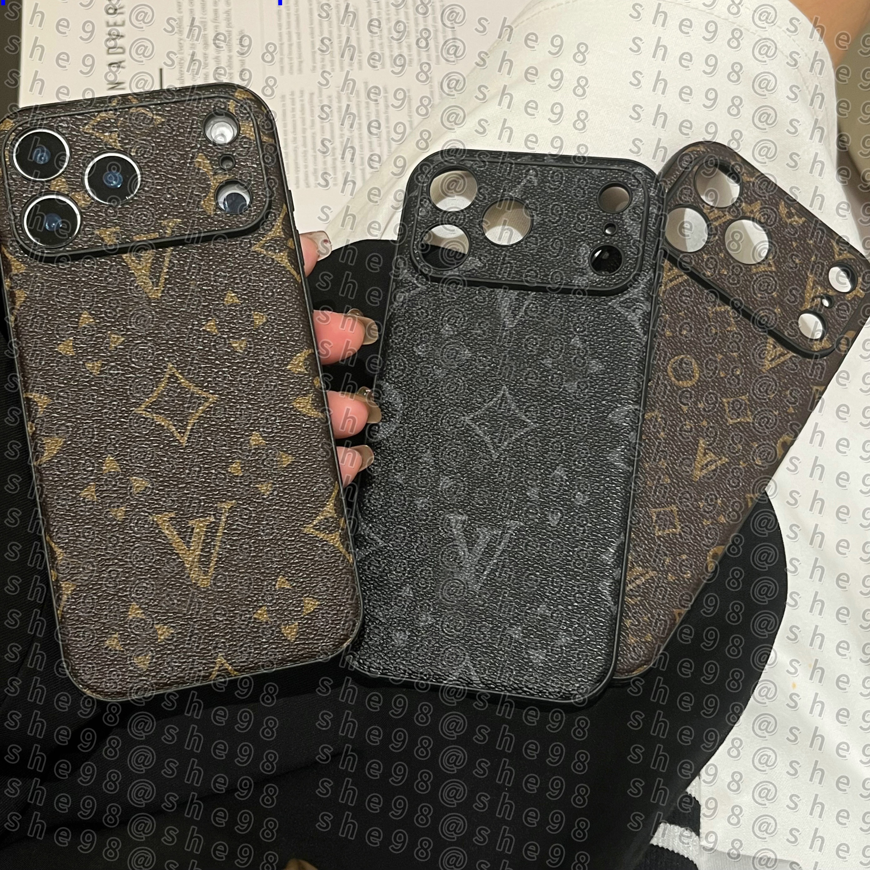 17 Pro Max Phone Case Designer Card Pocket iPhone Case with for iPhone 16 ProMax Cases Apple 15 14 13 12 Plus Cell Phone Cases Leather Mobile Cover