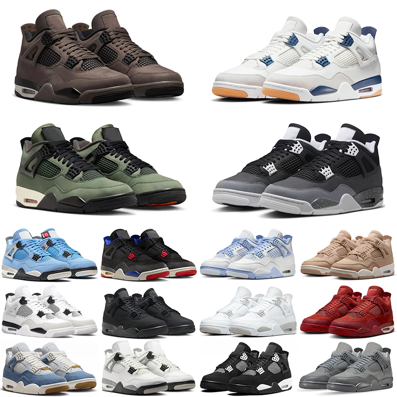 Designer 4s running shoes fashionable airjordanretro 4 black basketball shoes casual shoes comfortable soft sole height increasing plus size men women