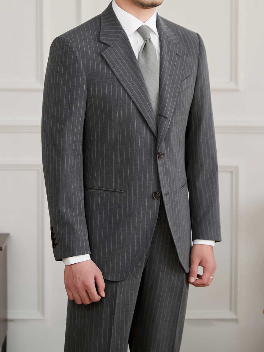 Modern Stripe Men's Suit 2 Pieces Blazer Pant Single-Breasted Notched Lapel Formal Business Occasion Party Suit Customized