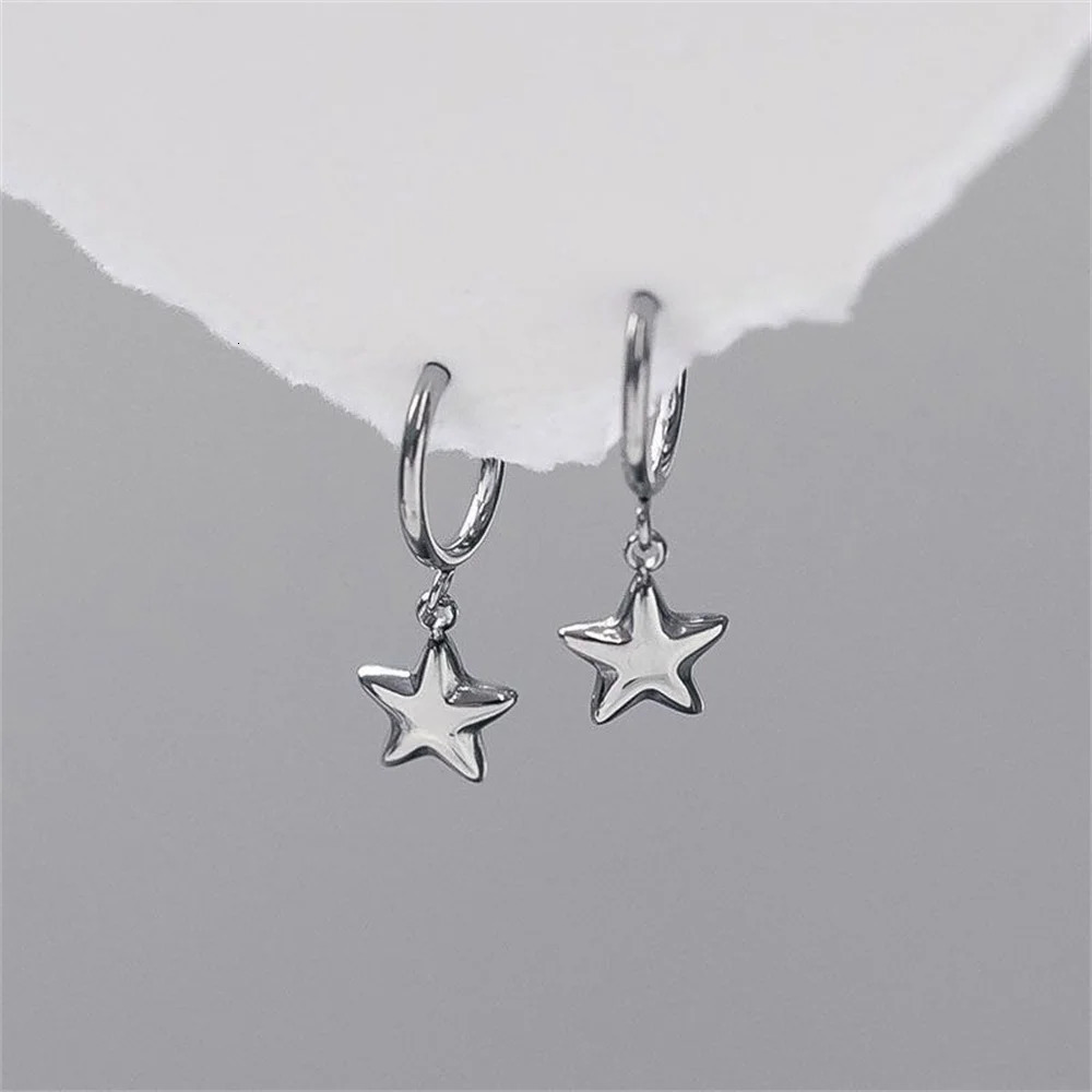Kpop Hyunjin Ear Clip Star Pendant Earrings Niche n Fashion Personality Stainless Steel Ornament Fans Birthday Gift 251230